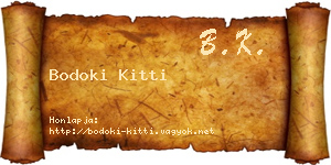 Bodoki Kitti névjegykártya